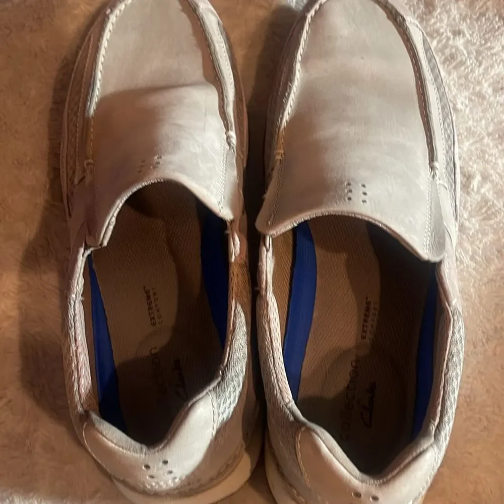 Clarks Men's Beige Slip-On Loafers size 13 M